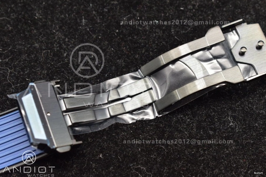 on 1:1 RG Strap Blue Unico Big Best Rubber Skeleton Blue Hublot Bang Dial ZF A1280 Edition 1122